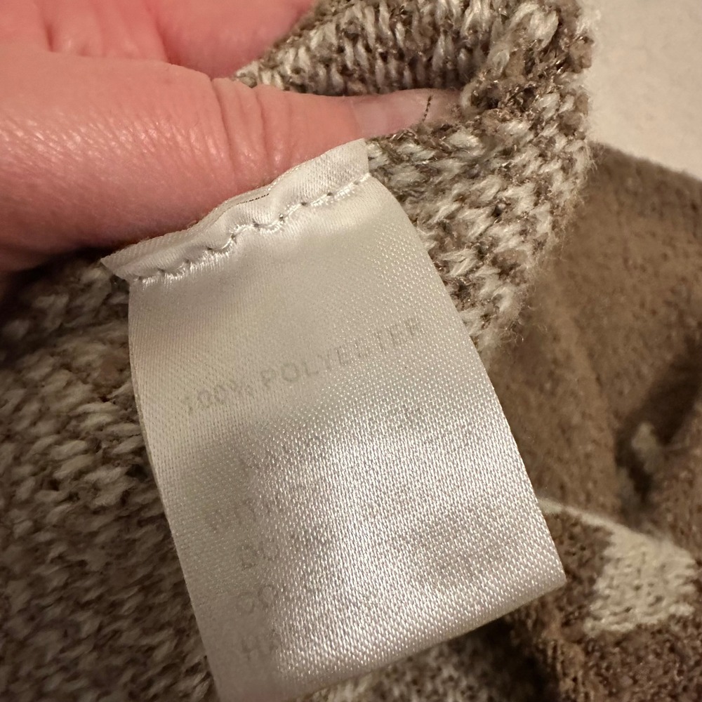 SPLA Women Brown Geometric Southwestern Popcorn Knit Oversized Sweater Small - Picture 6 of 7